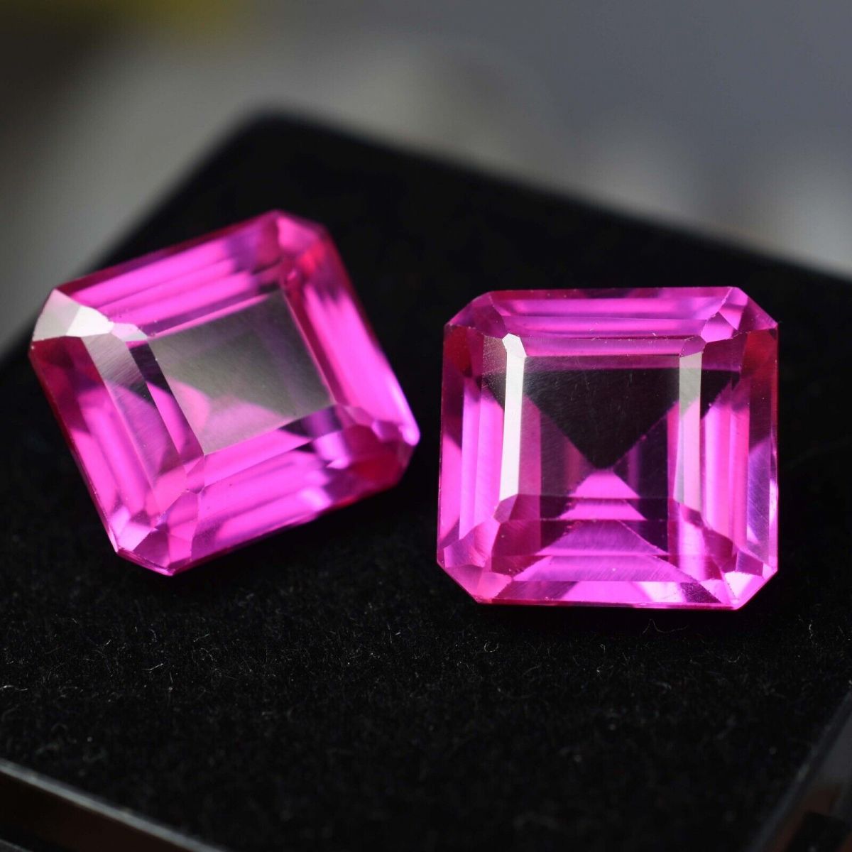 CERTIFIED Wonderful Pair 16.25 Ct Natural PINK Sapphire SQUARE Loose Gemstone