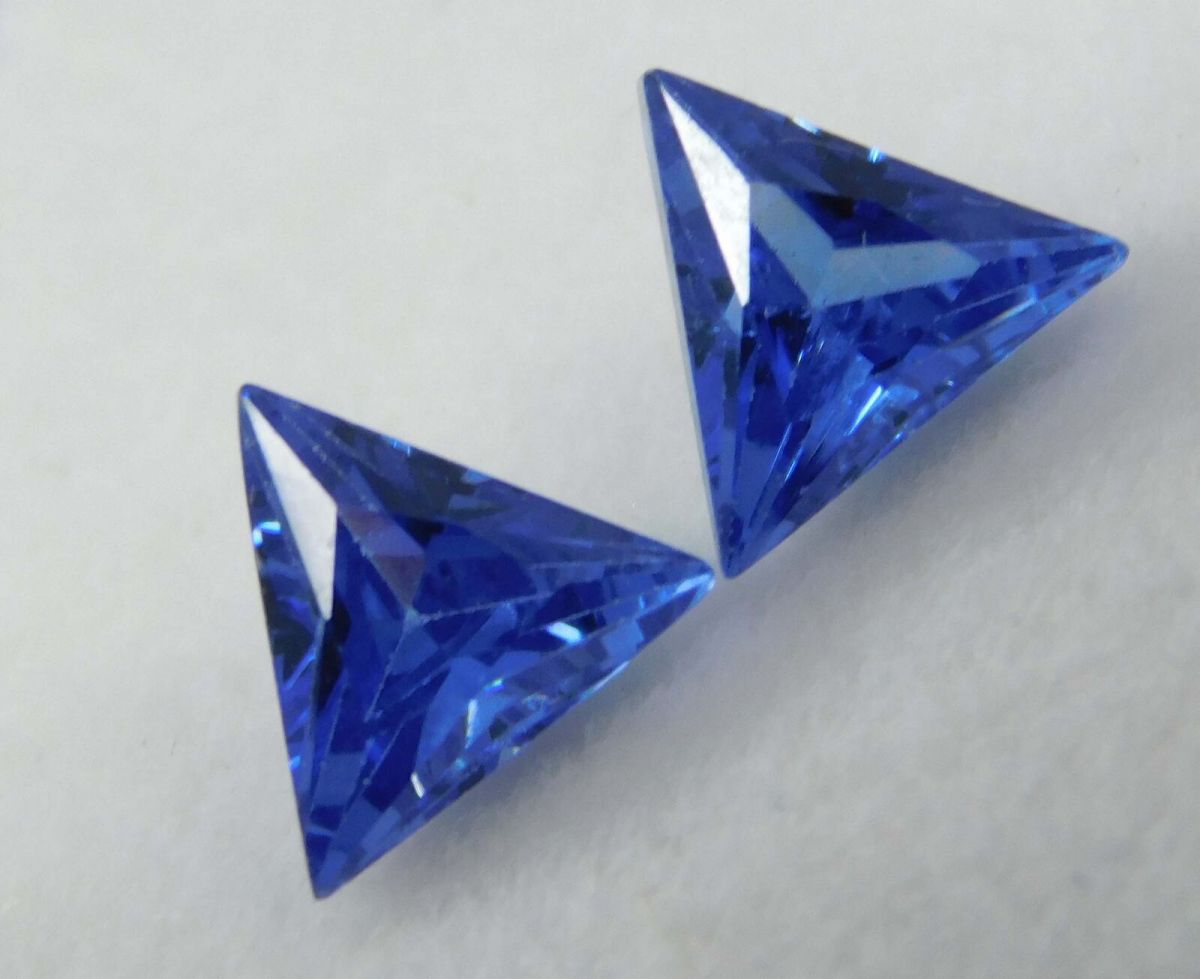 5x5 mm 2 Natural Blue Sapphire Trillion shape CERTIFIED Loose Gemstones Pair