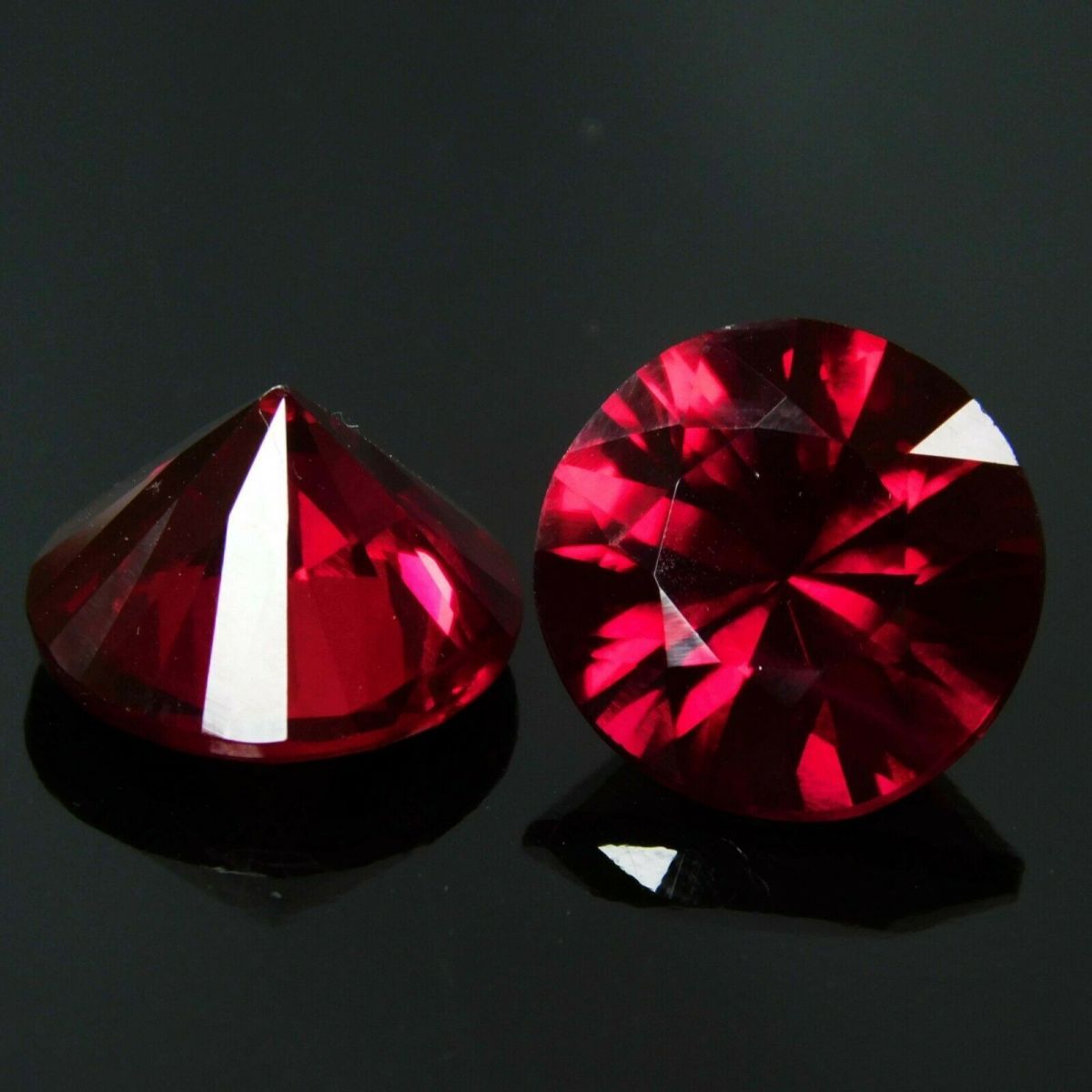 16.00 Ct NATURAL Bloody RED Ruby CERTIFIED Round Shape Loose Gemstone Pair