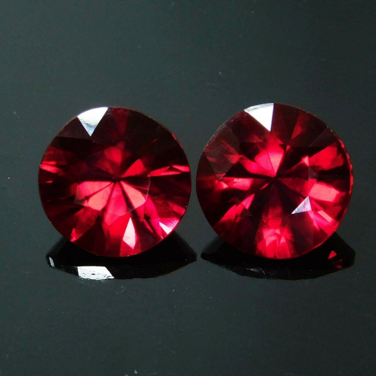 16.00 Ct NATURAL Bloody RED Ruby CERTIFIED Round Shape Loose Gemstone Pair