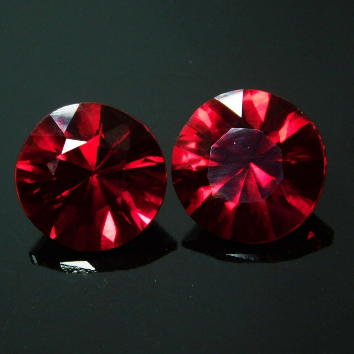 16.00 Ct NATURAL Bloody RED Ruby CERTIFIED Round Shape Loose Gemstone Pair