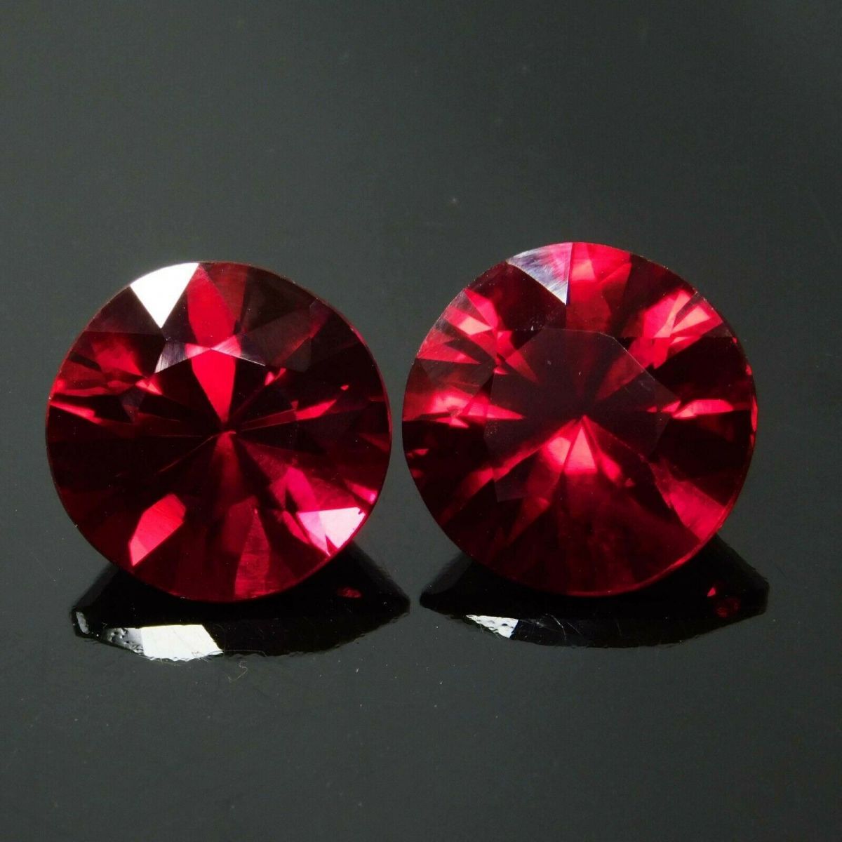 16.00 Ct NATURAL Bloody RED Ruby CERTIFIED Round Shape Loose Gemstone Pair