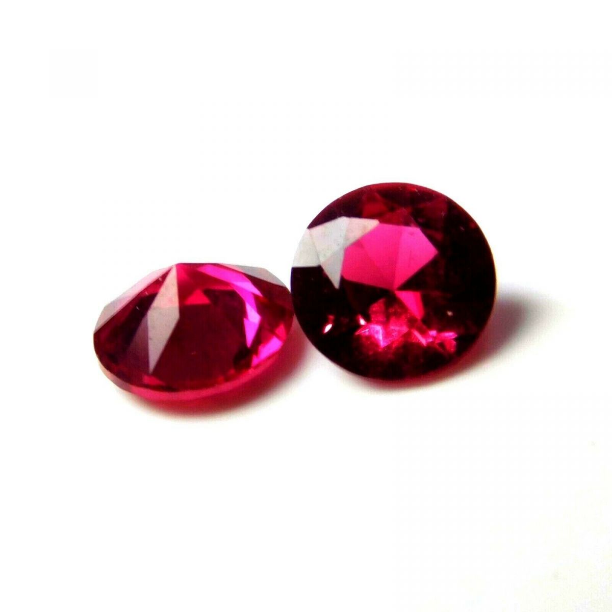 2.64 Ct NATURAL Bloody RED Ruby CERTIFIED Round Cut 6x6 mm Loose Gemstone Pair.