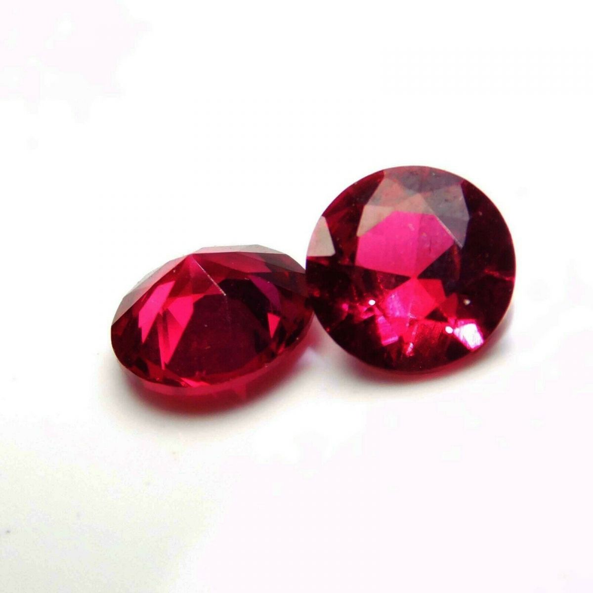 2.64 Ct NATURAL Bloody RED Ruby CERTIFIED Round Cut 6x6 mm Loose Gemstone Pair.