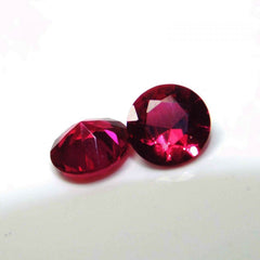 2.64 Ct NATURAL Bloody RED Ruby CERTIFIED Round Cut 6x6 mm Loose Gemstone Pair.