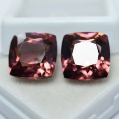 Natural Sapphire Padparadscha  18.12 Ct Square Cushion Gemstone CERTIFIED Pair