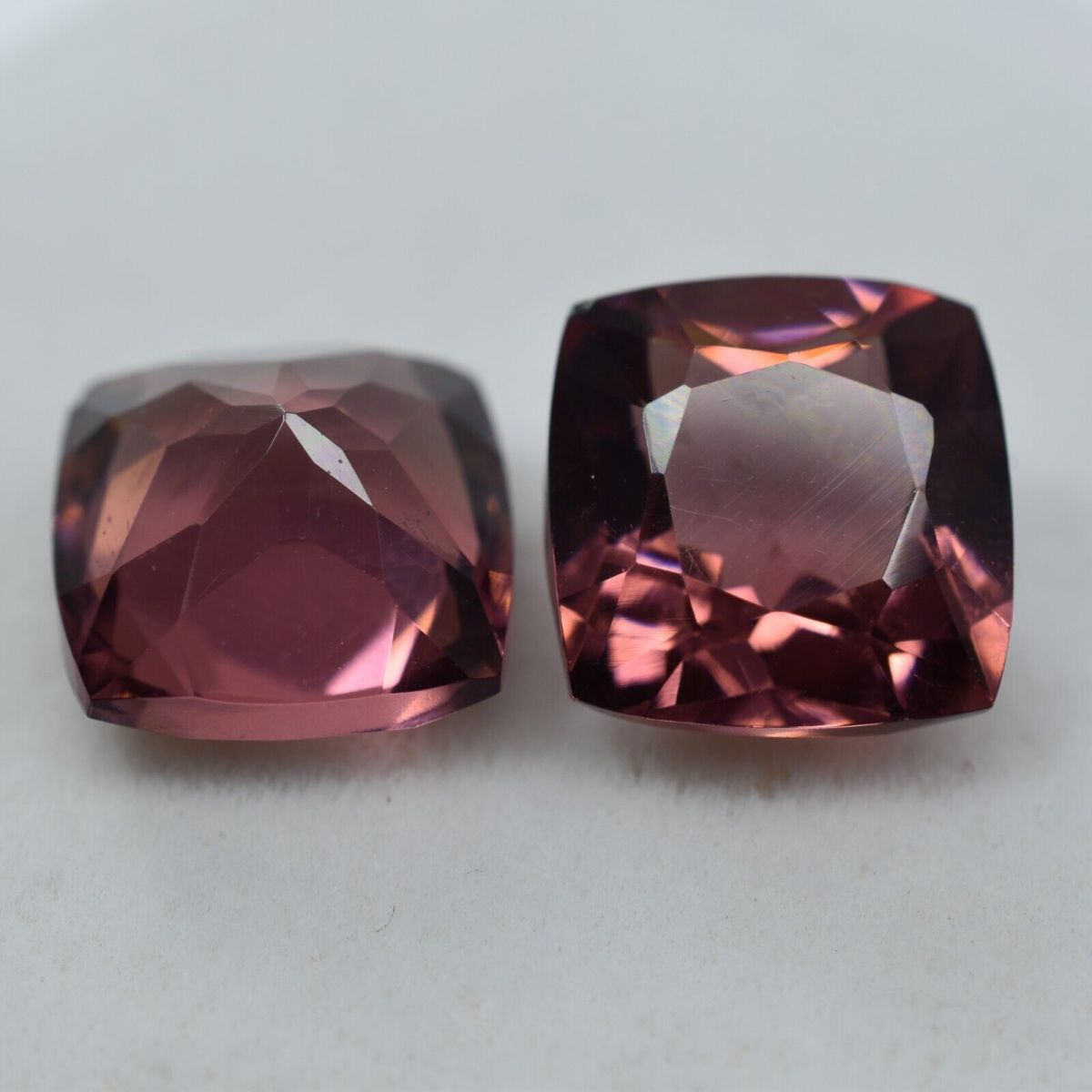 Natural Sapphire Padparadscha  18.12 Ct Square Cushion Gemstone CERTIFIED Pair