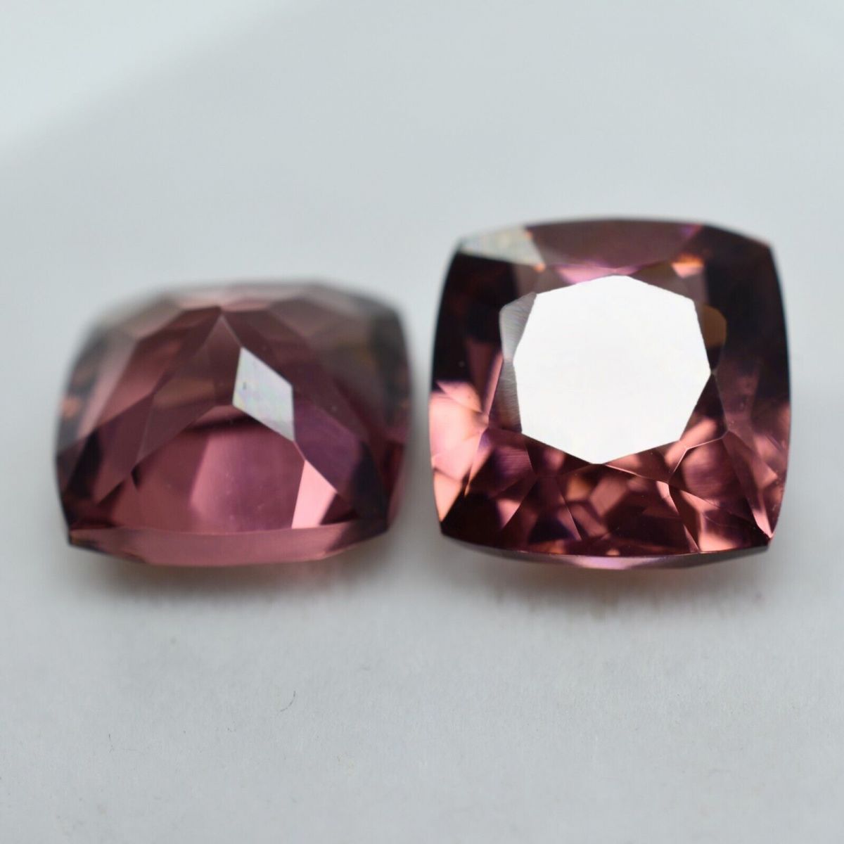 Natural Sapphire Padparadscha  18.12 Ct Square Cushion Gemstone CERTIFIED Pair