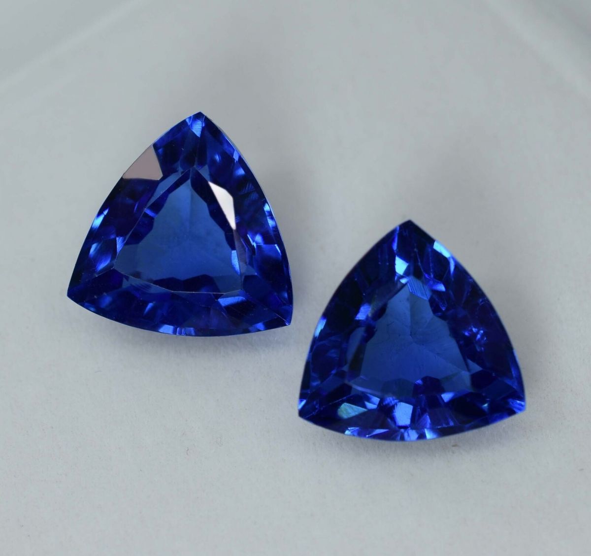 18.24 Ct Natural TANZANITE Blue TRILLION Shape CERTIFIED Loose Gemstone Pair