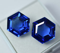 18.65 Ct Natural BLUE Tanzanite FANCY Shape CERTIFIED Rare Loose Gemstone Pair