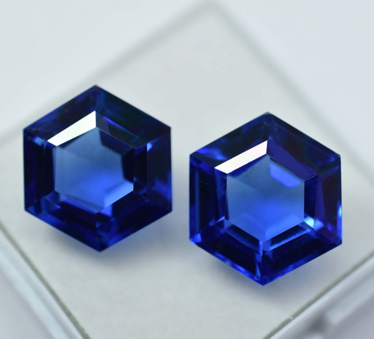 18.65 Ct Natural BLUE Tanzanite FANCY Shape CERTIFIED Rare Loose Gemstone Pair