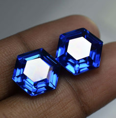 18.65 Ct Natural BLUE Tanzanite FANCY Shape CERTIFIED Rare Loose Gemstone Pair