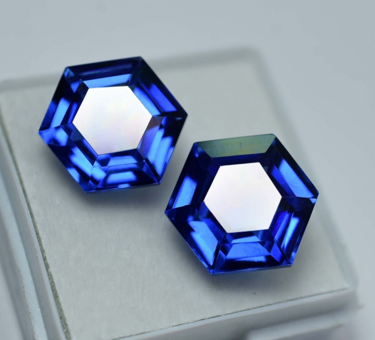 18.65 Ct Natural BLUE Tanzanite FANCY Shape CERTIFIED Rare Loose Gemstone Pair