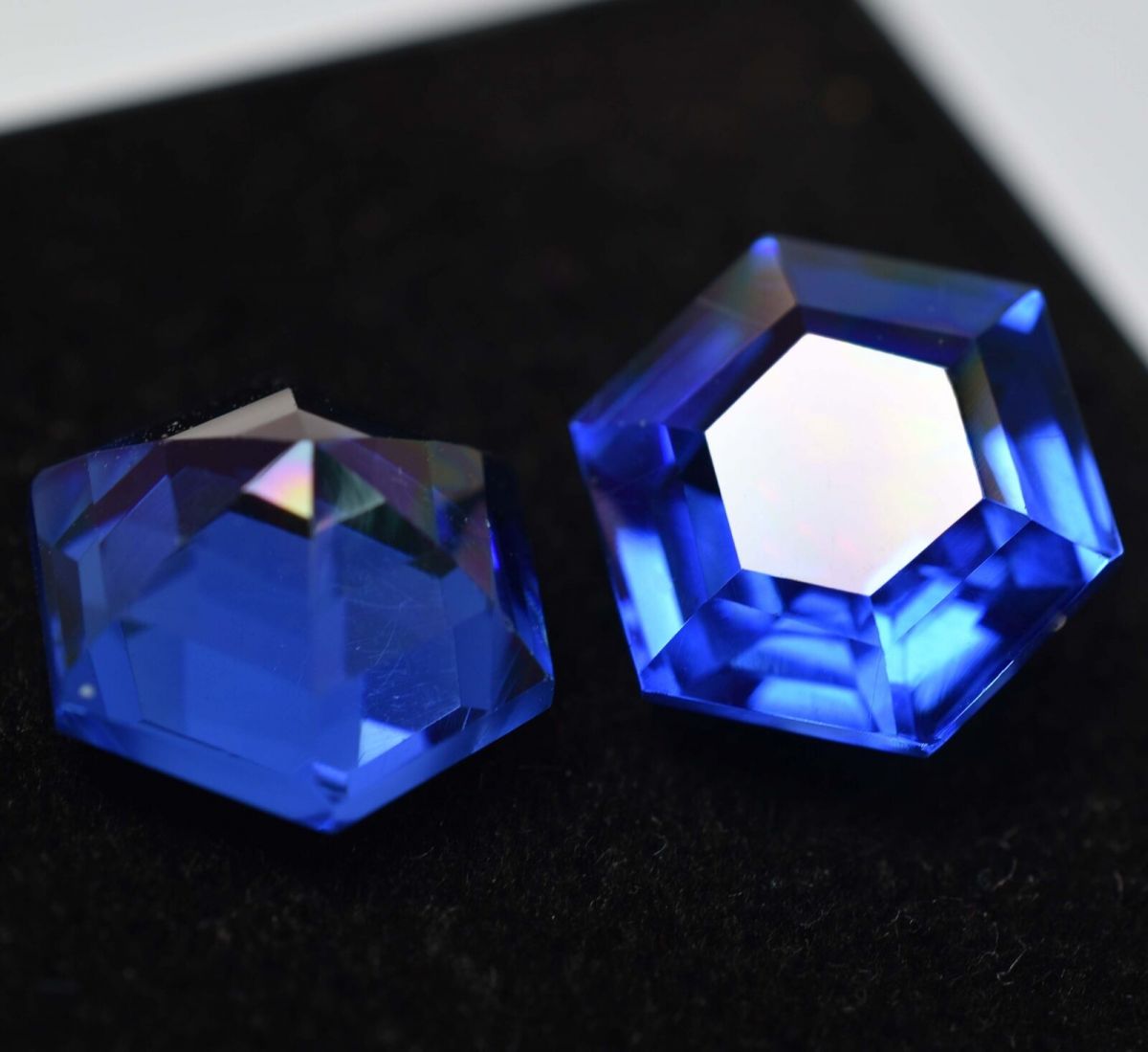 18.65 Ct Natural BLUE Tanzanite FANCY Shape CERTIFIED Rare Loose Gemstone Pair