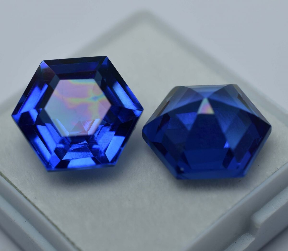 18.65 Ct Natural BLUE Tanzanite FANCY Shape CERTIFIED Rare Loose Gemstone Pair