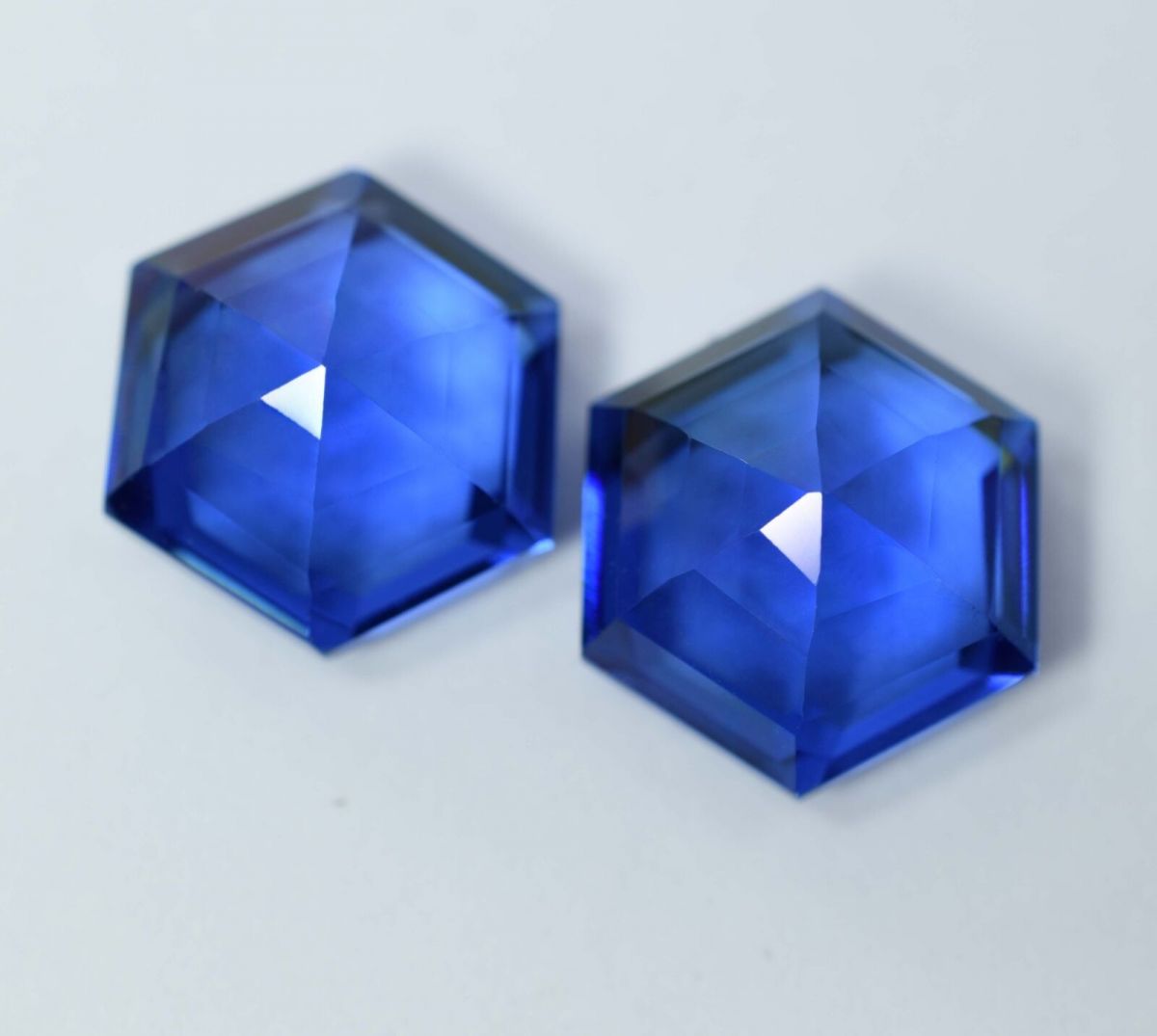 18.65 Ct Natural BLUE Tanzanite FANCY Shape CERTIFIED Rare Loose Gemstone Pair