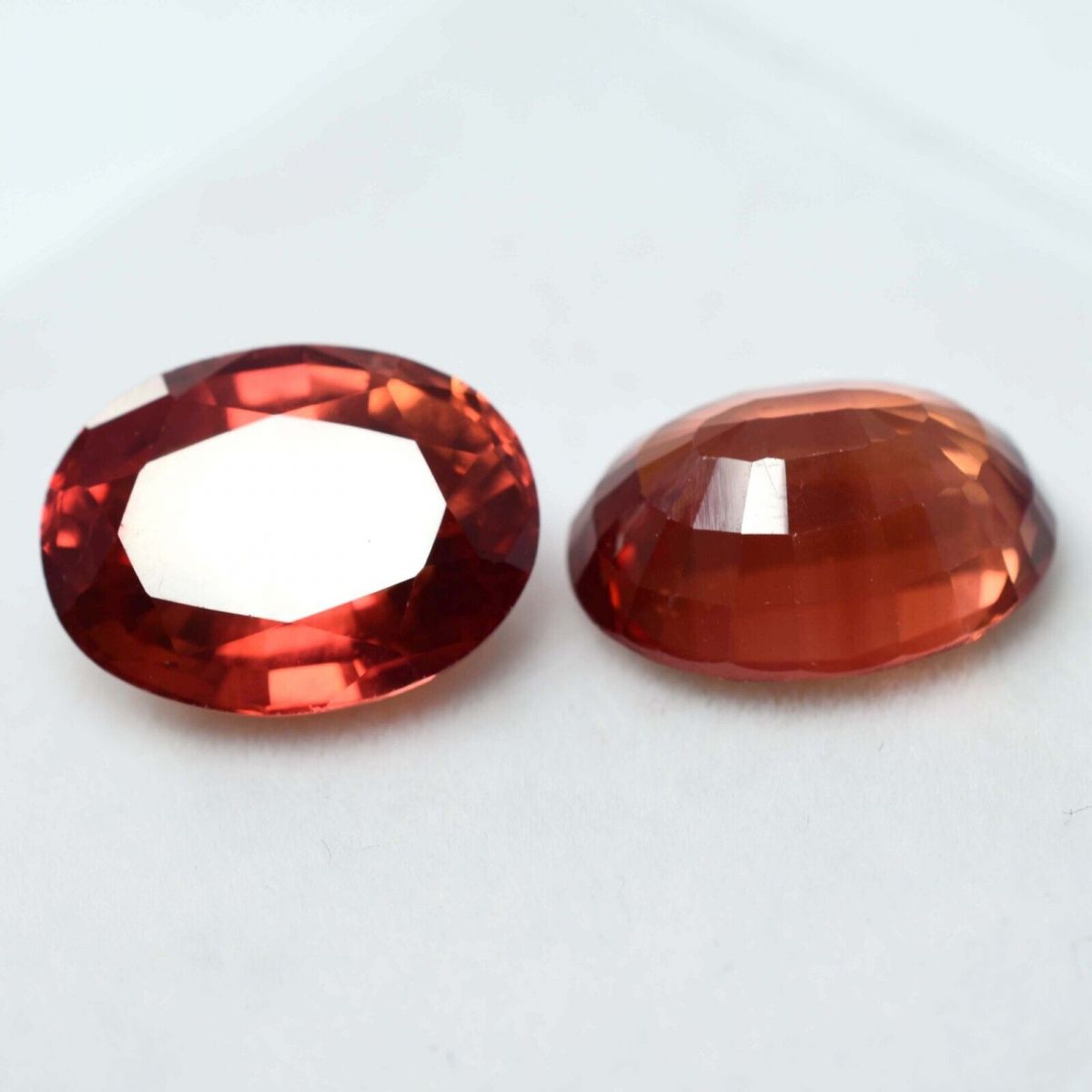 18.50 Ct NATURAL Orange Sapphire Oval Shape CERTIFIED Loose Gemstone Pair