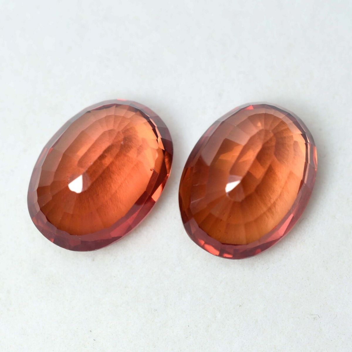 18.50 Ct NATURAL Orange Sapphire Oval Shape CERTIFIED Loose Gemstone Pair