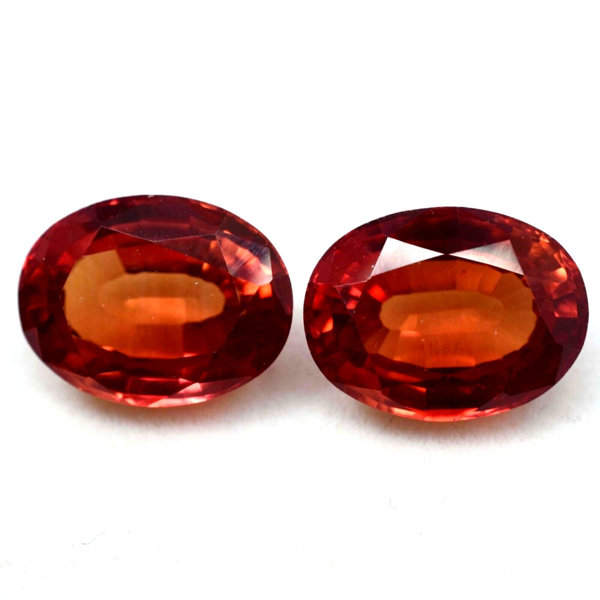 18.50 Ct NATURAL Orange Sapphire Oval Shape CERTIFIED Loose Gemstone Pair