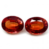Natural Orange Sapphire 18.50 Ct Certified Oval Cut Loose Stone Pair