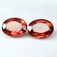 18.50 Ct NATURAL Orange Sapphire Oval Shape CERTIFIED Loose Gemstone Pair