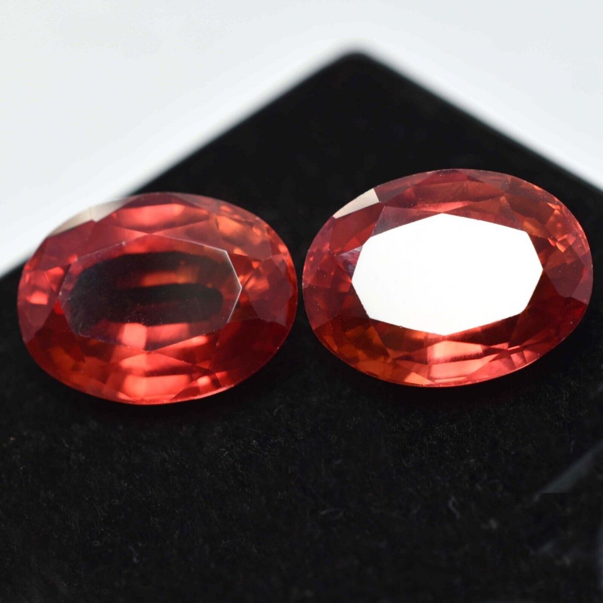 18.50 Ct NATURAL Orange Sapphire Oval Shape CERTIFIED Loose Gemstone Pair