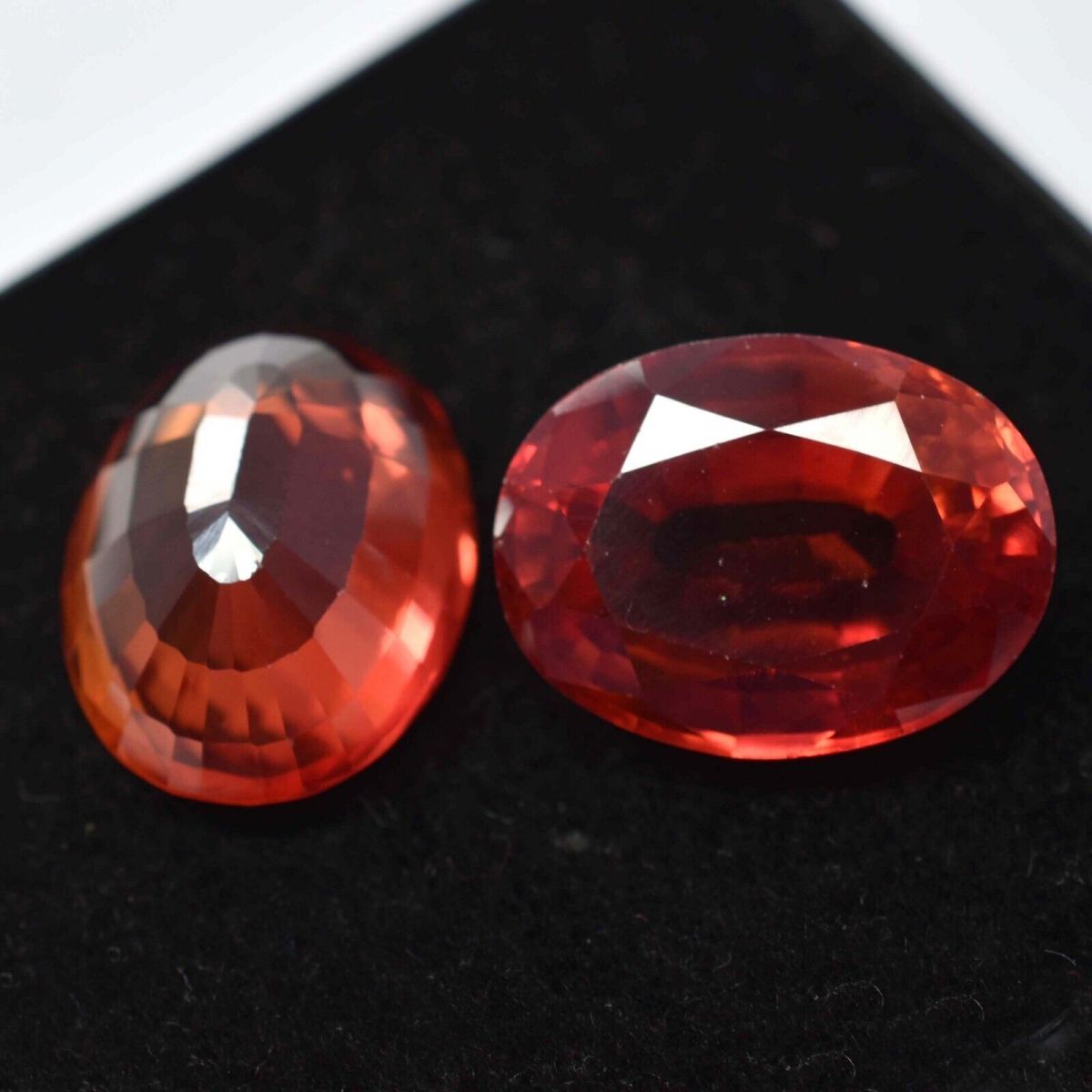 18.50 Ct NATURAL Orange Sapphire Oval Shape CERTIFIED Loose Gemstone Pair