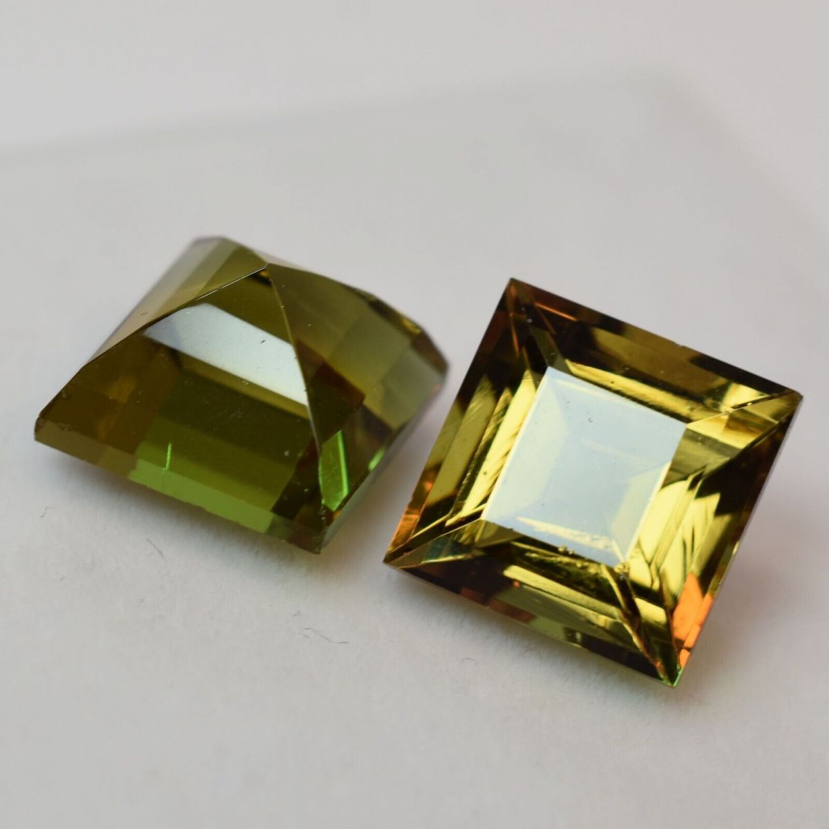 16 Ct Natural CERTIFIED Alexandrite Color Change Square Cut Pair Loose Gemstone