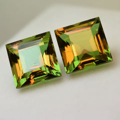 16 Ct Natural CERTIFIED Alexandrite Color Change Square Cut Pair Loose Gemstone