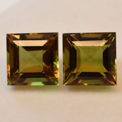 16 Ct Natural CERTIFIED Alexandrite Color Change Square Cut Pair Loose Gemstone