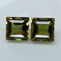 16 Ct Natural CERTIFIED Alexandrite Color Change Square Cut Pair Loose Gemstone