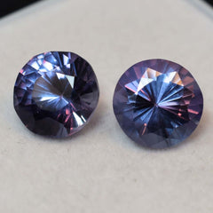 16 Ct Natural ALEXANDRITE Color Change Round Shape CERTIFIED Loose Gemstone Pair