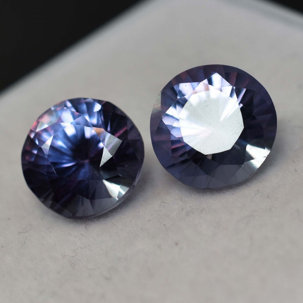 16 Ct Natural ALEXANDRITE Color Change Round Shape CERTIFIED Loose Gemstone Pair