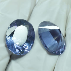 Natural Color Change Alexandrite 14.05 Ct Pair Oval Cut Loose Gemstone CERTIFIED