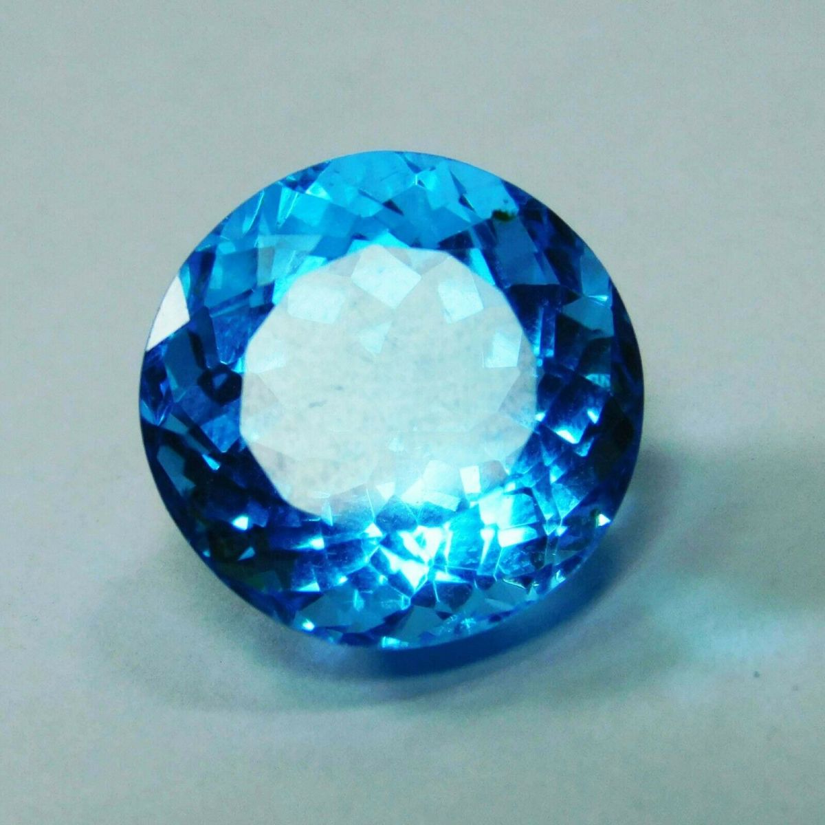 10 Carat Natural Blue Aquamarine Loose Gemstone Round Cut Ring Size CERTIFIED