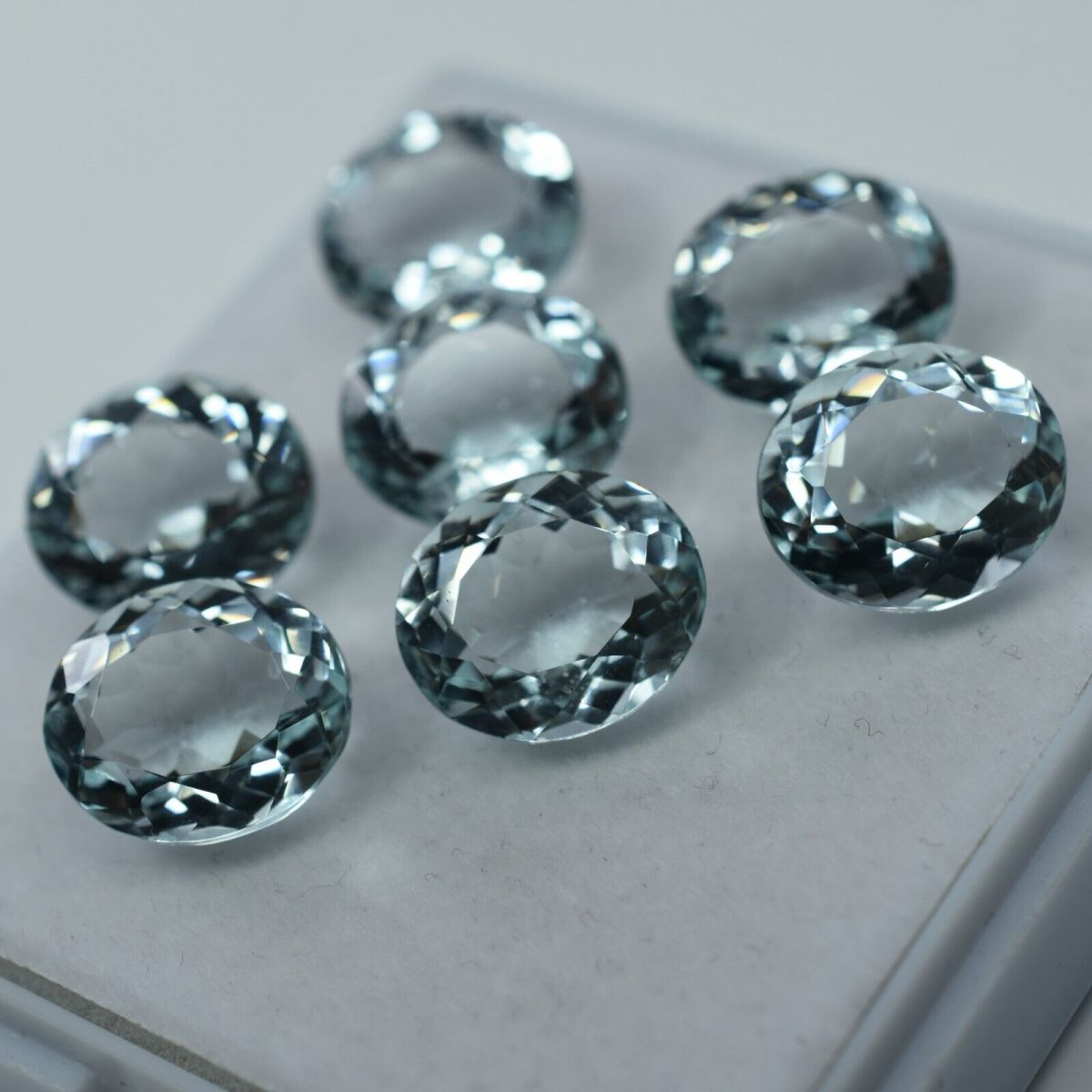 7 Pcs A+ Natural Aquamarine Loose Gemstone Oval Lite Blue Lot 58.90 Ct CERTIFIED