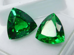 19 Ct Natural Tsavorite Green Garnet Trillion Cut CERTIFIED Loose Gemstone