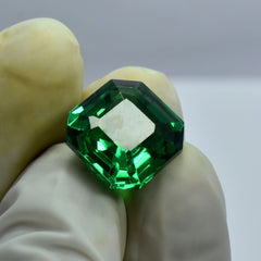 10.65 Ct CERTIFIED Loose Gemstone Green Garnet Square CUT.