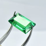 Baguette Shape Green CERTIFIED Loose Gemstone 10.45 Ct Natural Precious Garnet.