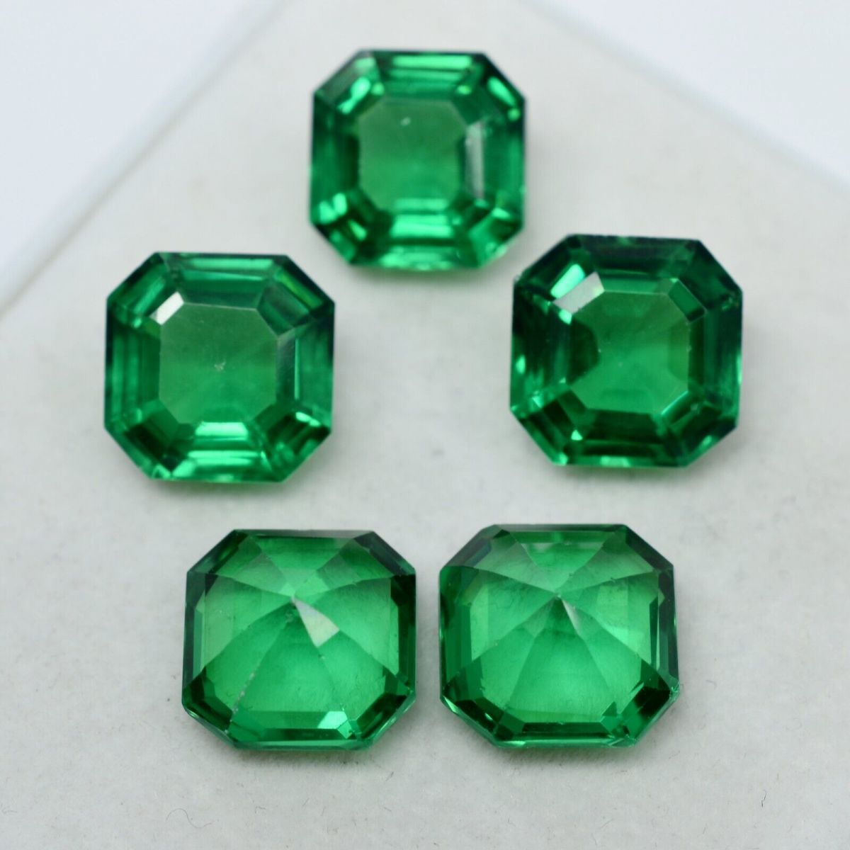 55 Ct NATURAL Green Tsavorite Garnet Square Shape CERTIFIED Gemstone 5 Pcs Lot