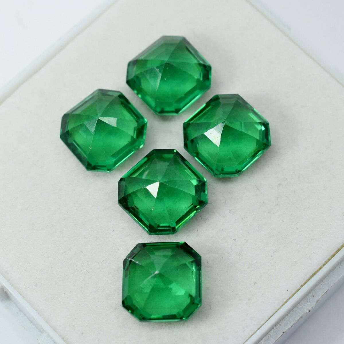 55 Ct NATURAL Green Tsavorite Garnet Square Shape CERTIFIED Gemstone 5 Pcs Lot