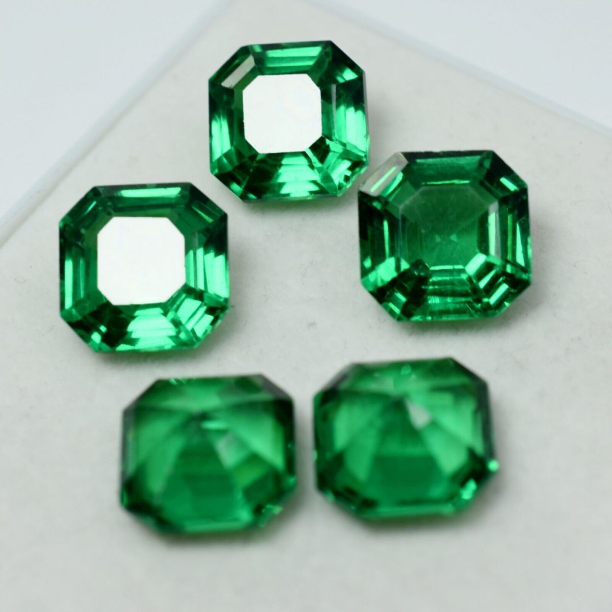 55 Ct NATURAL Green Tsavorite Garnet Square Shape CERTIFIED Gemstone 5 Pcs Lot