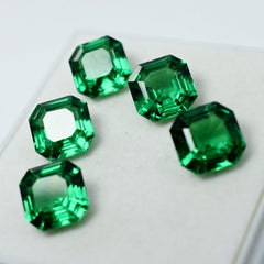 55 Ct NATURAL Green Tsavorite Garnet Square Shape CERTIFIED Gemstone 5 Pcs Lot