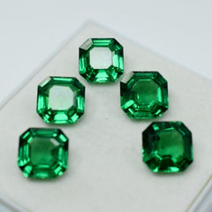 55 Ct NATURAL Green Tsavorite Garnet Square Shape CERTIFIED Gemstone 5 Pcs Lot