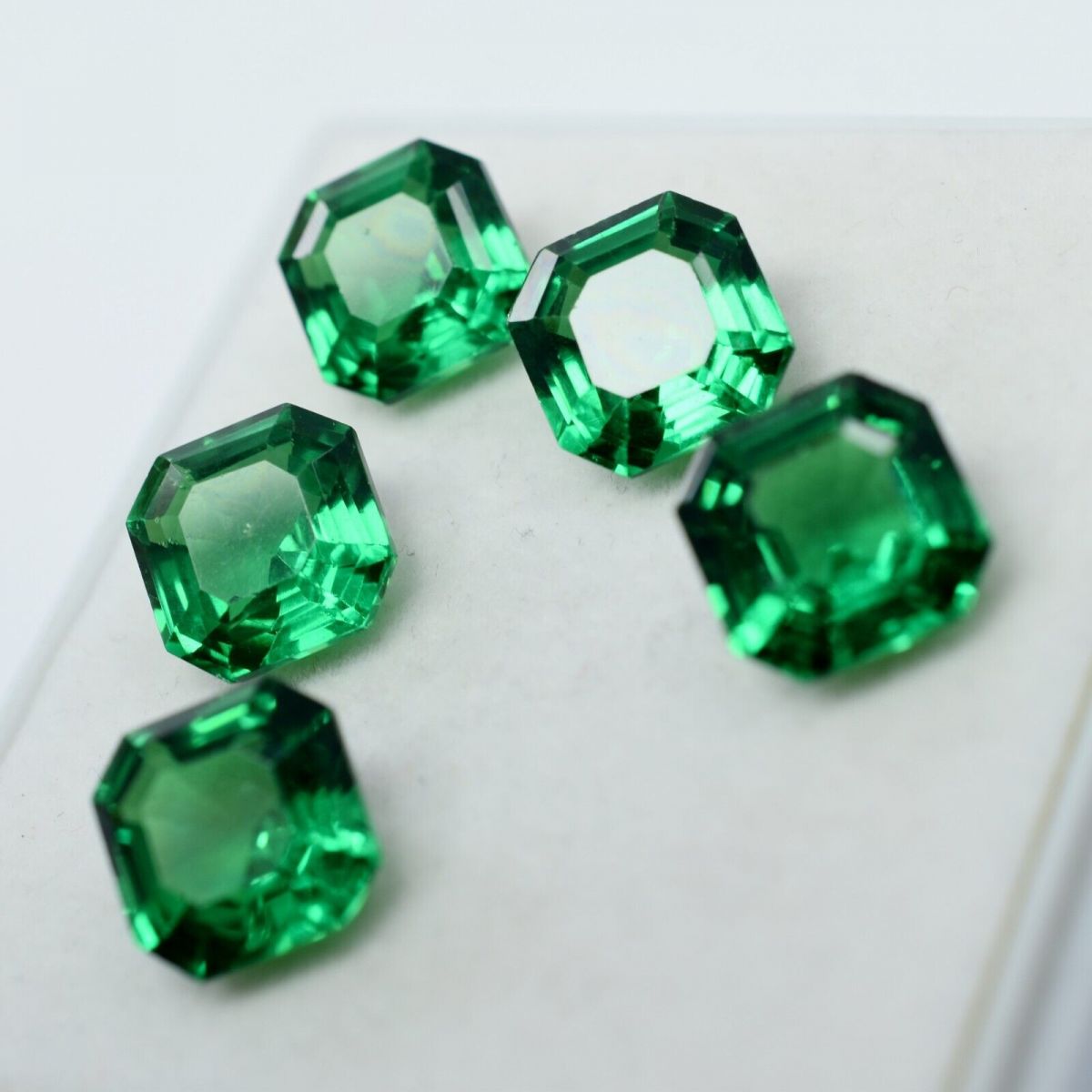 55 Ct NATURAL Green Tsavorite Garnet Square Shape CERTIFIED Gemstone 5 Pcs Lot