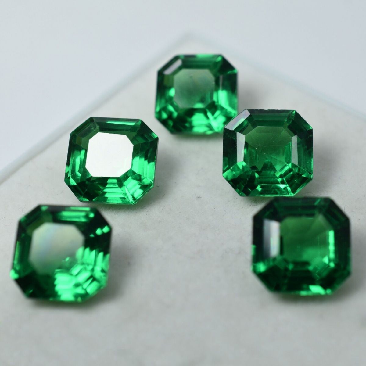 55 Ct NATURAL Green Tsavorite Garnet Square Shape CERTIFIED Gemstone 5 Pcs Lot