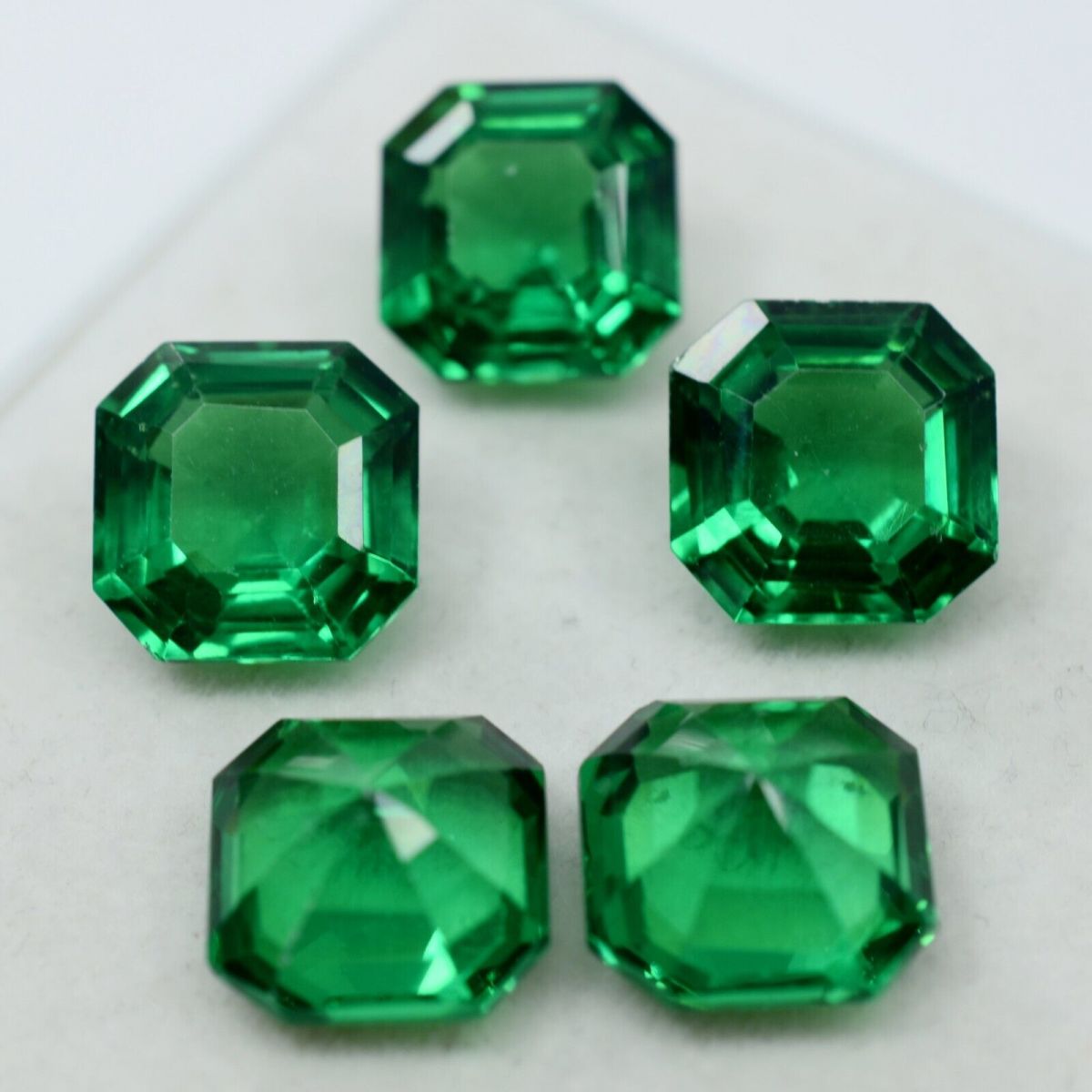 55 Ct NATURAL Green Tsavorite Garnet Square Shape CERTIFIED Gemstone 5 Pcs Lot