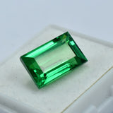 World Best Green 10.60 Ct Natural Garnet CERTIFIED Baguette Cut Loose Gemstone.