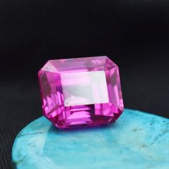 11.60 Ct Natural Pink Sapphire Emerald Cut Ring Size Loose Gemstones CERTIFIED