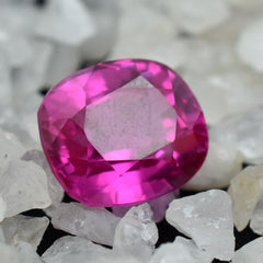 CERTIFIED Pink Sapphire 14.35 Carat Loose Gemstone Cushion Cut Ring Size